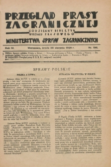 Przegląd Prasy Zagranicznej : codzienny biuletyn Wydziału Prasowego Ministerstwa Spraw Zagranicznych. R.4, nr 196 (28 sierpnia 1929)