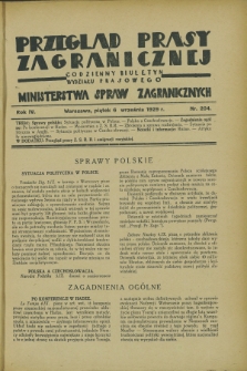 Przegląd Prasy Zagranicznej : codzienny biuletyn Wydziału Prasowego Ministerstwa Spraw Zagranicznych. R.4, nr 204 (6 września 1929)