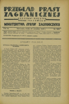 Przegląd Prasy Zagranicznej : codzienny biuletyn Wydziału Prasowego Ministerstwa Spraw Zagranicznych. R.4, nr 220 (25 września 1929)