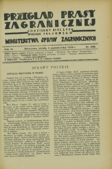 Przegląd Prasy Zagranicznej : codzienny biuletyn Wydziału Prasowego Ministerstwa Spraw Zagranicznych. R.4, nr 228 (4 października 1929)