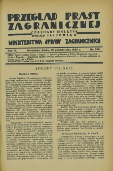 Przegląd Prasy Zagranicznej : codzienny biuletyn Wydziału Prasowego Ministerstwa Spraw Zagranicznych. R.4, nr 250 (30 października 1929)