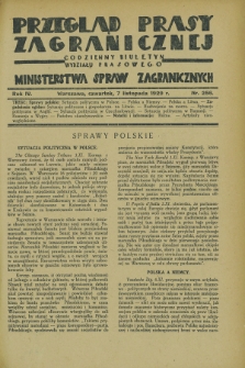 Przegląd Prasy Zagranicznej : codzienny biuletyn Wydziału Prasowego Ministerstwa Spraw Zagranicznych. R.4, nr 256 (7 listopada 1929)