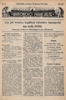 Wiadomości Parafjalne : dodatek do tygodników „Niedziela” i „Przewodnika Katolickiego”. 1936, nr 2
