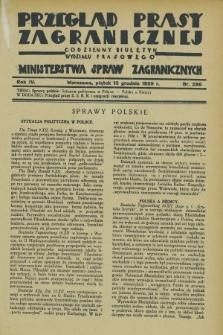 Przegląd Prasy Zagranicznej : codzienny biuletyn Wydziału Prasowego Ministerstwa Spraw Zagranicznych. R.4, nr 286 (13 grudnia 1929)
