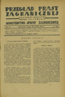 Przegląd Prasy Zagranicznej : codzienny biuletyn Wydziału Prasowego Ministerstwa Spraw Zagranicznych. R.4, nr 290 (18 grudnia 1929)