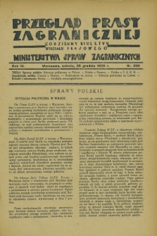 Przegląd Prasy Zagranicznej : codzienny biuletyn Wydziału Prasowego Ministerstwa Spraw Zagranicznych. R.4, nr 296 (28 grudnia 1929)