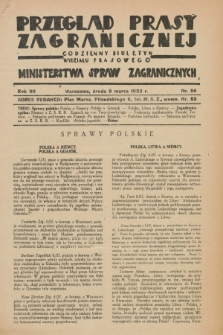Przegląd Prasy Zagranicznej : codzienny biuletyn Wydziału Prasowego Ministerstwa Spraw Zagranicznych. R.7, nr 56 (9 marca 1932)