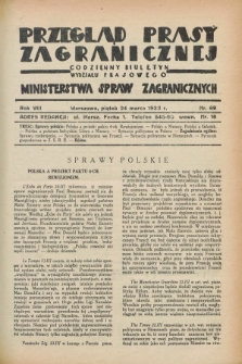 Przegląd Prasy Zagranicznej : codzienny biuletyn Wydziału Prasowego Ministerstwa Spraw Zagranicznych. R.8, nr 69 (24 marca 1933)