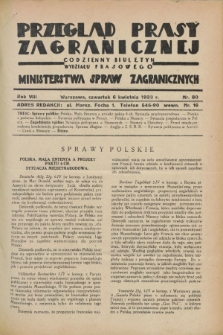 Przegląd Prasy Zagranicznej : codzienny biuletyn Wydziału Prasowego Ministerstwa Spraw Zagranicznych. R.8, nr 80 (6 kwietnia 1933)
