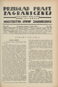 Przegląd Prasy Zagranicznej : codzienny biuletyn Wydziału Prasowego Ministerstwa Spraw Zagranicznych. R.8, nr 102 (5 maja 1933)