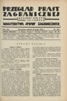 Przegląd Prasy Zagranicznej : codzienny biuletyn Wydziału Prasowego Ministerstwa Spraw Zagranicznych. R.8, nr 109 (13 maja 1933)