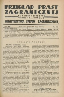 Przegląd Prasy Zagranicznej : codzienny biuletyn Wydziału Prasowego Ministerstwa Spraw Zagranicznych. R.8, nr 119 (26 maja 1933)