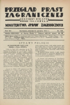 Przegląd Prasy Zagranicznej : codzienny biuletyn Wydziału Prasowego Ministerstwa Spraw Zagranicznych. R.8, nr 133 (13 czerwca 1933)