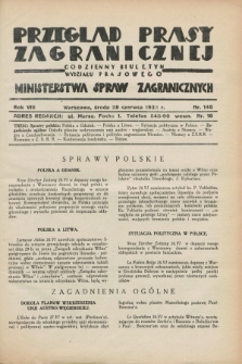 Przegląd Prasy Zagranicznej : codzienny biuletyn Wydziału Prasowego Ministerstwa Spraw Zagranicznych. R.8, nr 145 (28 czerwca 1933)