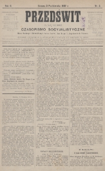 Przedświt = L'Aurore : czasopismo socyjalistyczne. R. 2, 1882, nr 3