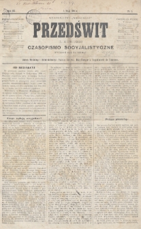 Przedświt = L'Aurore : czasopismo socyjalistyczne : wydawnictwo „Walki Klas”. R. 3, 1884, nr 1