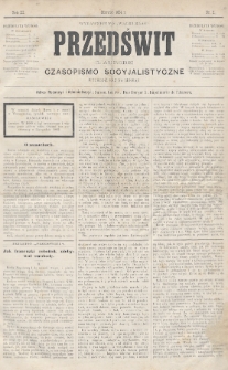 Przedświt = L'Aurore : czasopismo socyjalistyczne : wydawnictwo „Walki Klas”. R. 3, 1884, nr 2