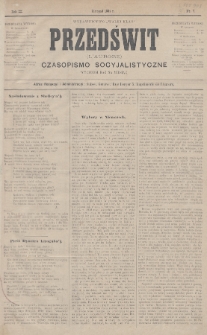 Przedświt = L'Aurore : czasopismo socyjalistyczne : wydawnictwo „Walki Klas”. R. 3, 1884, nr 7