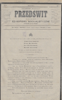 Przedświt = L'Aurore : czasopismo socyjalistyczne : wydawnictwo „Walki Klas”. R. 5, 1886, nr 1