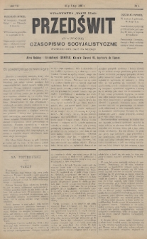 Przedświt = L'Aurore : czasopismo socyjalistyczne : wydawnictwo „Walki Klas”. R. 7, 1888, nr 4