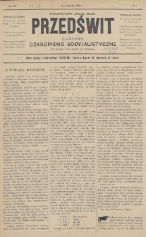 Przedświt = L'Aurore : czasopismo socyjalistyczne : wydawnictwo „Walki Klas”. R. 9, 1890, nr 1