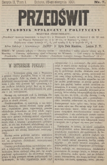 Przedświt : tygodnik społeczny i polityczny. Seria 2, T. 1, 1891, nr 7