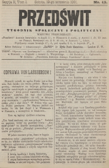 Przedświt : tygodnik społeczny i polityczny. Seria 2, T. 1, 1891, nr 12