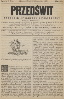 Przedświt : tygodnik społeczny i polityczny. Seria 2, T. 1, 1891, nr 15