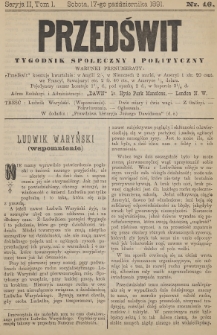 Przedświt : tygodnik społeczny i polityczny. Seria 2, T. 1, 1891, nr 16
