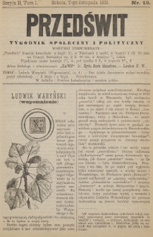 Przedświt : tygodnik społeczny i polityczny. Seria 2, T. 1, 1891, nr 19
