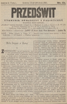 Przedświt : tygodnik społeczny i polityczny. Seria 2, T. 1, 1891, nr 24