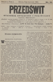 Przedświt : tygodnik społeczny i polityczny. Seria 2, T. 2, 1892, nr 28