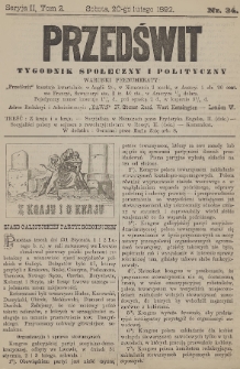 Przedświt : tygodnik społeczny i polityczny. Seria 2, T. 2, 1892, nr 34