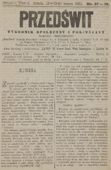 Przedświt : tygodnik społeczny i polityczny. Seria 2, T. 2, 1892, nr 37-38