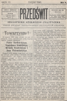 Przedświt : czasopismo społeczno-polityczne : organ Związku Zagranicznego Socyalistów Polskich. 1895, nr 8