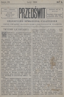 Przedświt : czasopismo społeczno-polityczne : organ Związku Zagranicznego Socyalistów Polskich. 1899, nr 2
