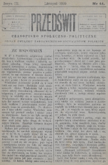Przedświt : czasopismo społeczno-polityczne : organ Związku Zagranicznego Socyalistów Polskich. 1899, nr 11