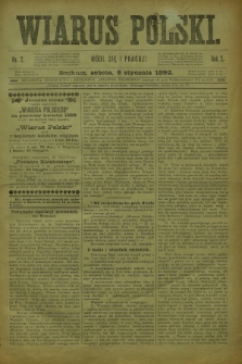 Wiarus Polski. R.2, nr 2 (9 stycznia 1892)