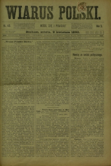 Wiarus Polski. R.2, nr 40 (9 kwietnia 1892)