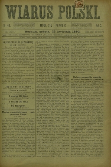 Wiarus Polski. R.2, nr 45 (23 kwietnia 1892)