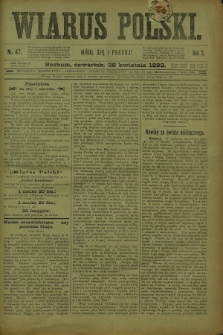 Wiarus Polski. R.2, nr 47 (28 kwietnia 1892)