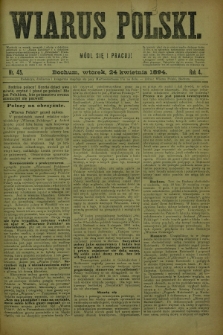 Wiarus Polski. R.4, nr 45 (24 kwietnia 1894)