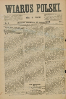 Wiarus Polski. R.6, nr 21 (20 lutego 1896)