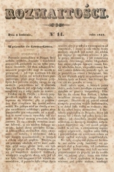 Rozmaitości : pismo dodatkowe do Gazety Lwowskiej. 1847, nr 14