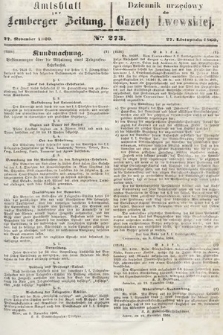 Amtsblatt zur Lemberger Zeitung = Dziennik Urzędowy do Gazety Lwowskiej. 1860, nr 273
