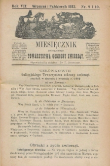 Miesięcznik galicyjskiego Towarzystwa Ochrony Zwierząt. R.7, nr 9/10 (wrzesień i październik 1882)