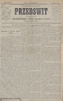 Przedświt = L'Aurore : czasopismo socyjalistyczne : wydawnictwo „Walki Klas”. R. 4, 1885, nr 6, 7 i 8