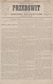 Przedświt = L'Aurore : czasopismo socyjalistyczne : wydawnictwo „Walki Klas”. R. 4, 1885, nr 10