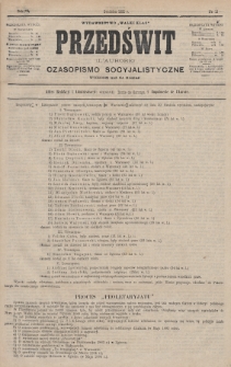 Przedświt = L'Aurore : czasopismo socyjalistyczne : wydawnictwo „Walki Klas”. R. 4, 1885, nr 12