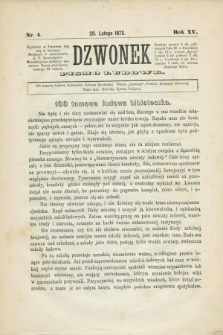 Dzwonek : pismo ludowe. R.15, nr 4 (20 lutego 1875) + wkładka